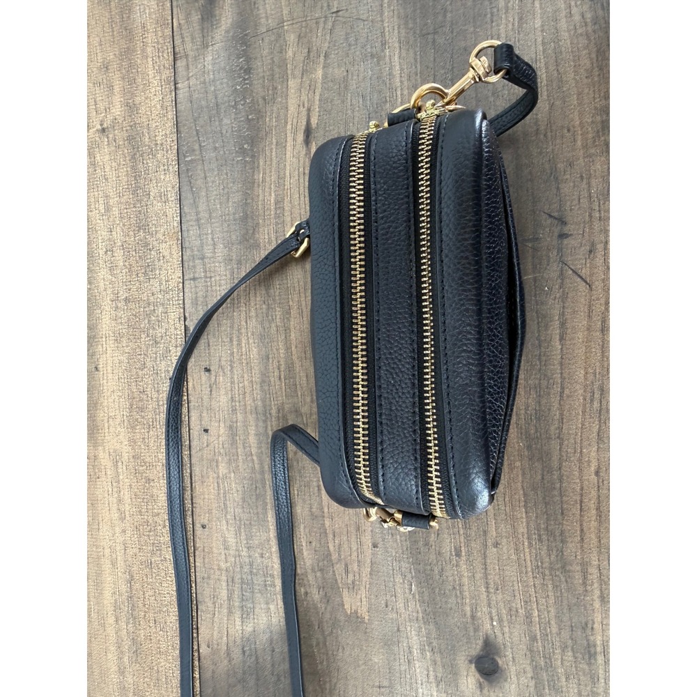 Tory Burch Perry Bombe Mini Bag Black Pebbled Leather Crossbody Camera Bag - Picture 11 of 15